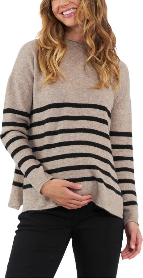 Ripe Maternity Maternity Gerrie Nursing Knit - Mocha / black