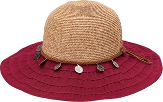 San Diego Hat Company Ribbon Wide Brim Hat w/ Raffia Braid Crown RBL4826