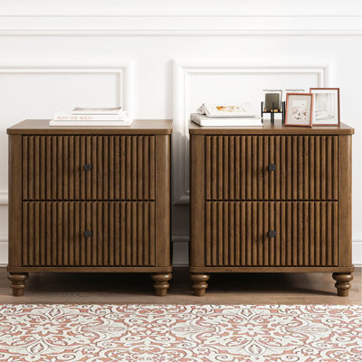 Latitude Run Fluted Nightstand 2-Piece Set 21.65\