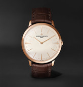 Thumbnail for your product : Vacheron Constantin Patrimony Hand-Wound 40mm 18-Karat Pink Gold And Alligator Watch, Ref. No. 81180/000r-9159 X81r7625