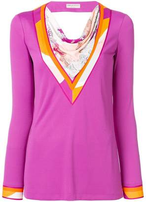 Emilio Pucci scarf panel longsleeved blouse