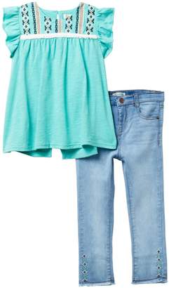 Jessica Simpson Top & Ankle Jeans Set (Toddler Girls)