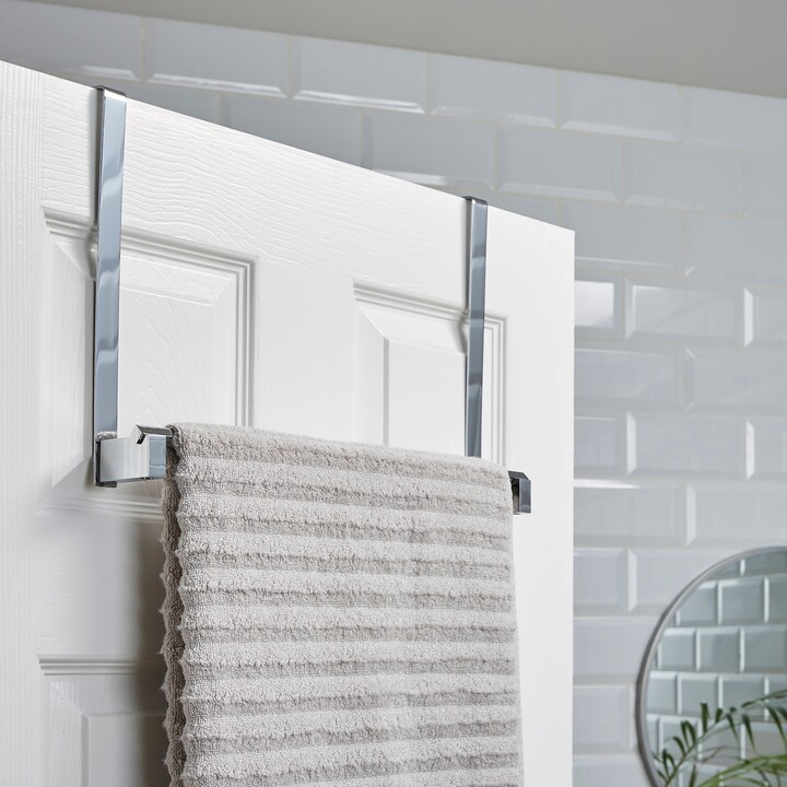 Dunelm Modern Luxe Square Overdoor Towel Rail Chrome ShopStyle Bath