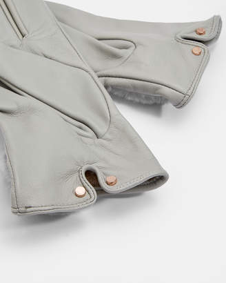 Ted Baker Pom Pom Detail Leather Gloves