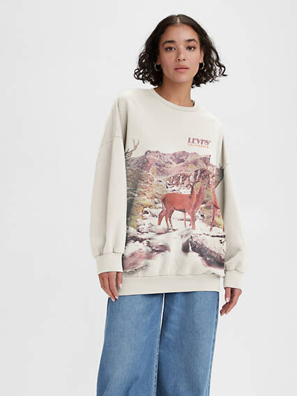 Levi's Graphic Prism Crewneck Sweatshirt - Women's - Tofu - ShopStyle