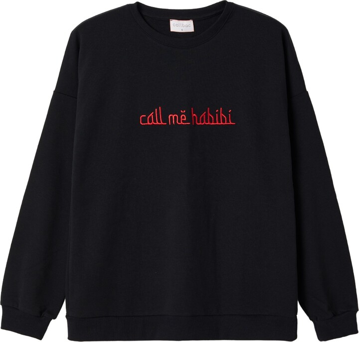 CALLBAC - Call Me Habibi - Black & Burgundy Sweatshirt - ShopStyle Jumpers  & Hoodies