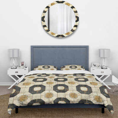 Design Art Beige Light Midcentury II - Midcentury Duvet Cover Set