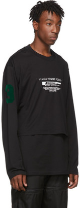 Givenchy Black Homme Podium Overlay Long Sleeve T-Shirt