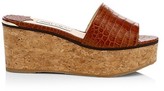 Thumbnail for your product : Jimmy Choo DeeDee Croc-Embossed Leather Platform Mules