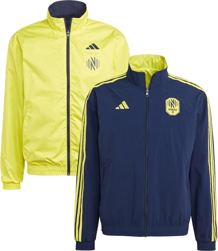 adidas Men's Navy and Yellow Nashville Sc 2023 OnField Anthem FullZip