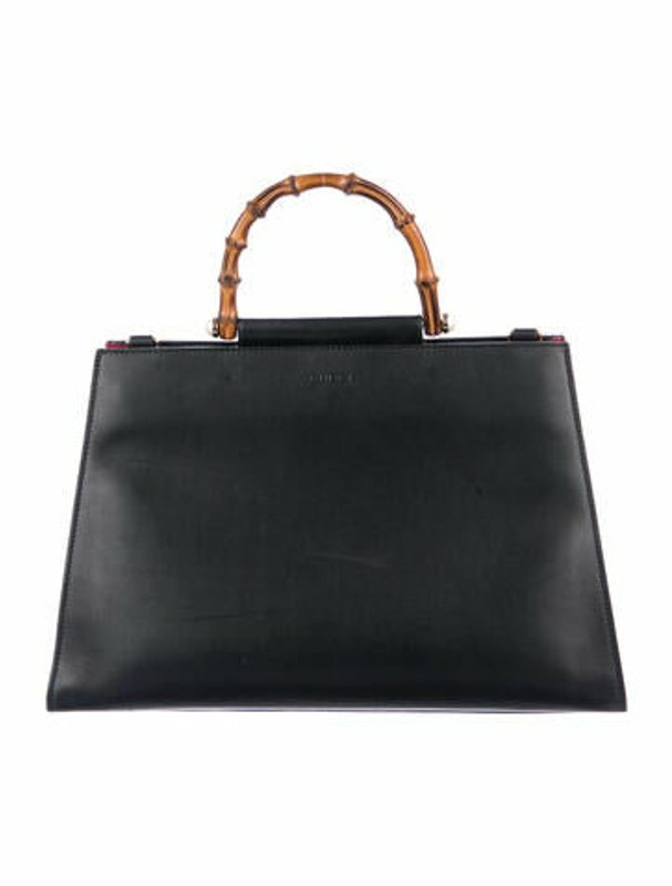 Gucci Medium Nymphaea Bamboo Top Handle Bag Black ShopStyle