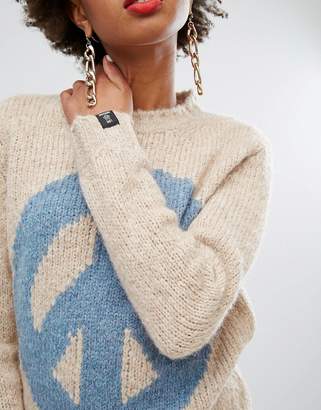Love Moschino Peace Cashmere Wool Mix Jumper