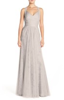 Thumbnail for your product : Women's Monique Lhuillier Bridesmaids Sleeveless V-Neck Tulle Gown