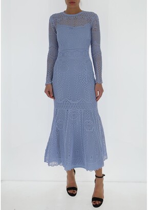 Alexander McQueen Lace-Detailed Knitted Dress