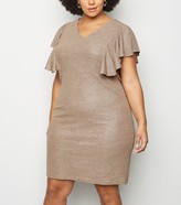 Thumbnail for your product : New Look Blue Vanilla Curves Shimmer Frill Dress