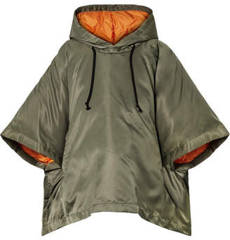 Comme des Garcons Oversized Cropped Hooded Shell Down Jacket - Army green