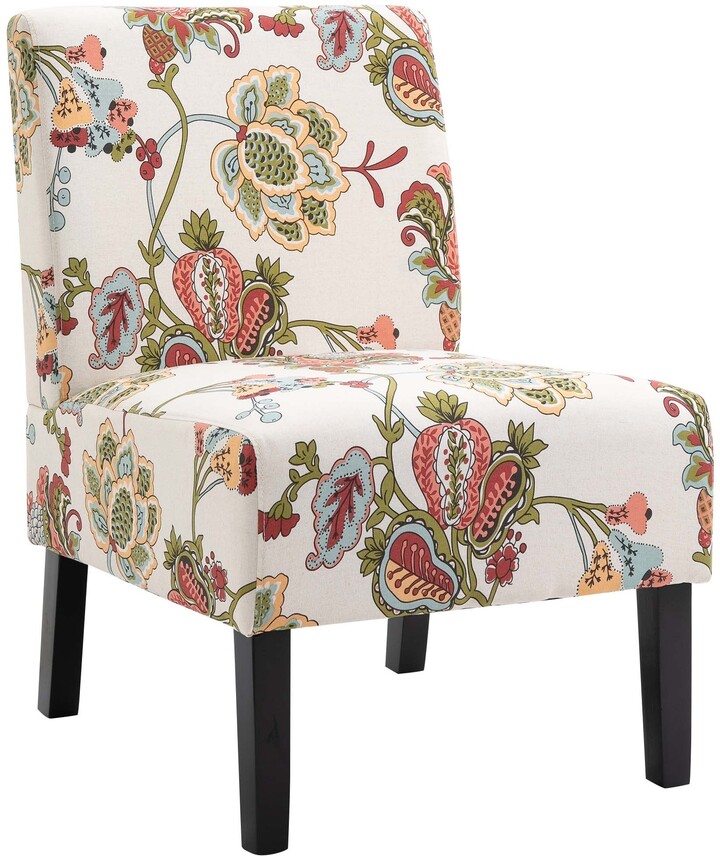 Linen Fabric Dining Chair with Pine Wood Legs and Sponge Padded