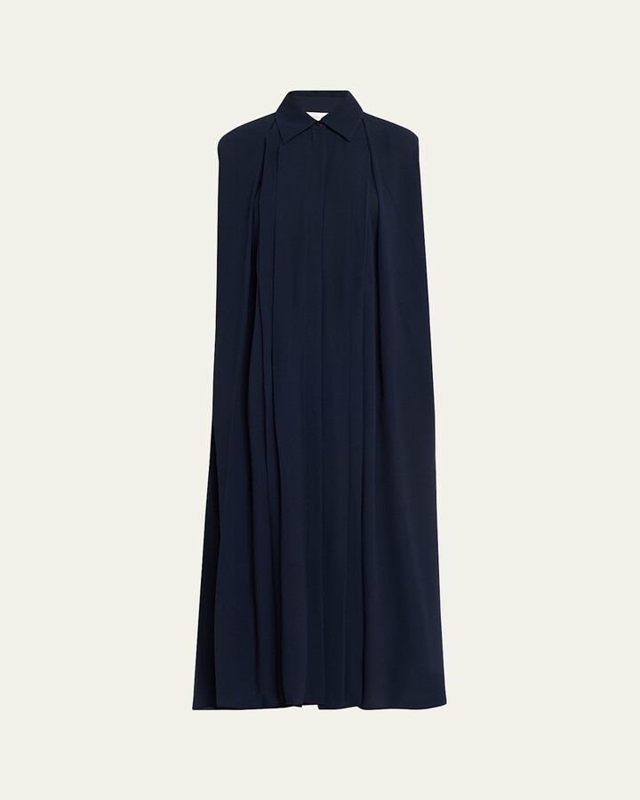 Michael Kors Collection Pleated Silk Sleeveless Midi Shirtdress