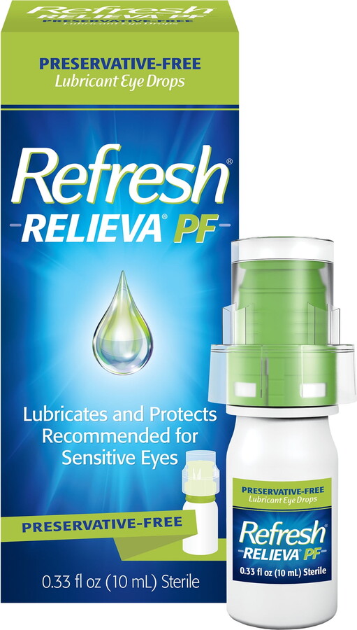 Refresh Relieva PF Preservative-Free Artificial Tears Lubricant Eye Drops, 10 ml