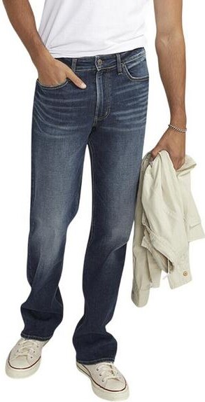 Silver Jeans Co. Men's Zac Relaxed Fit Straight Jeans Indigo 28 30