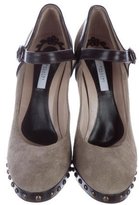 Thumbnail for your product : Pollini Suede Mary-Jane Pumps