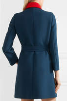Thumbnail for your product : Gucci Embellished Color-block Wool Coat - Royal blue