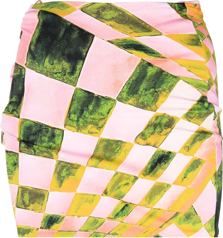 Louisa Ballou Coastline abstract-print miniskirt