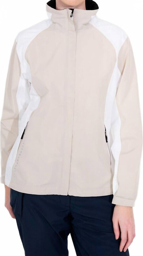 Abacus Sportswear US Links Stretch Full Zip Rain Jacket In Sandshell