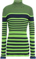 Thumbnail for your product : VVB Striped Ribbed Wool-blend Turtleneck Sweater