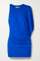 Thumbnail for your product : Les Rêveries Draped Stretch-jersey Mini Dress - Blue