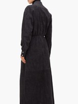 Thumbnail for your product : Holiday Boileau Texan Button-front Suede Shirtdress - Navy