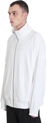 Rick Owens Zip Front Jogge Sweatshirt In White Cotton