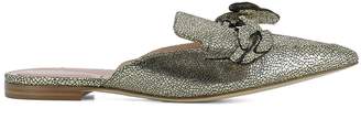 Alberta Ferretti Gold Leather Slippers