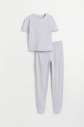 H&M Ribbed Pajama T-shirt and Pants