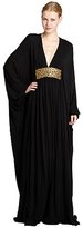 Thumbnail for your product : Alexander McQueen black crepe embellished batwing sleeve gown