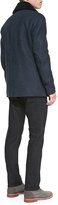 Thumbnail for your product : Theory Mid-Length Peacoat with Shearling Fur Collar, Navy