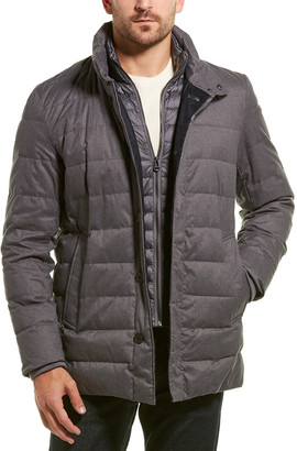 cole haan flannel down hooded jacket