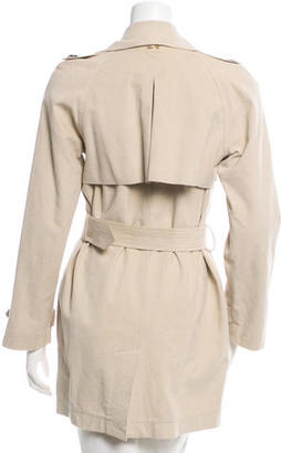 Halston Double-Breasted Faux Suede Coat
