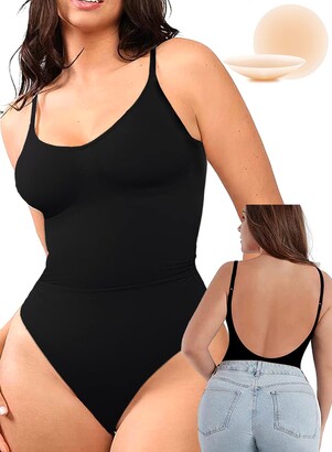 Low Back Shapewear Bodysuit for Women Tummy Control Backless Body Shaper  Thong