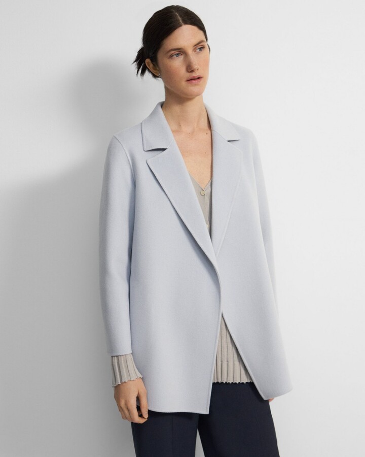 clairene shawl jacket in double face wool cashmere