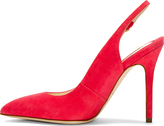 Thumbnail for your product : Brian Atwood Coral Red Suede Slingback Liu Heels