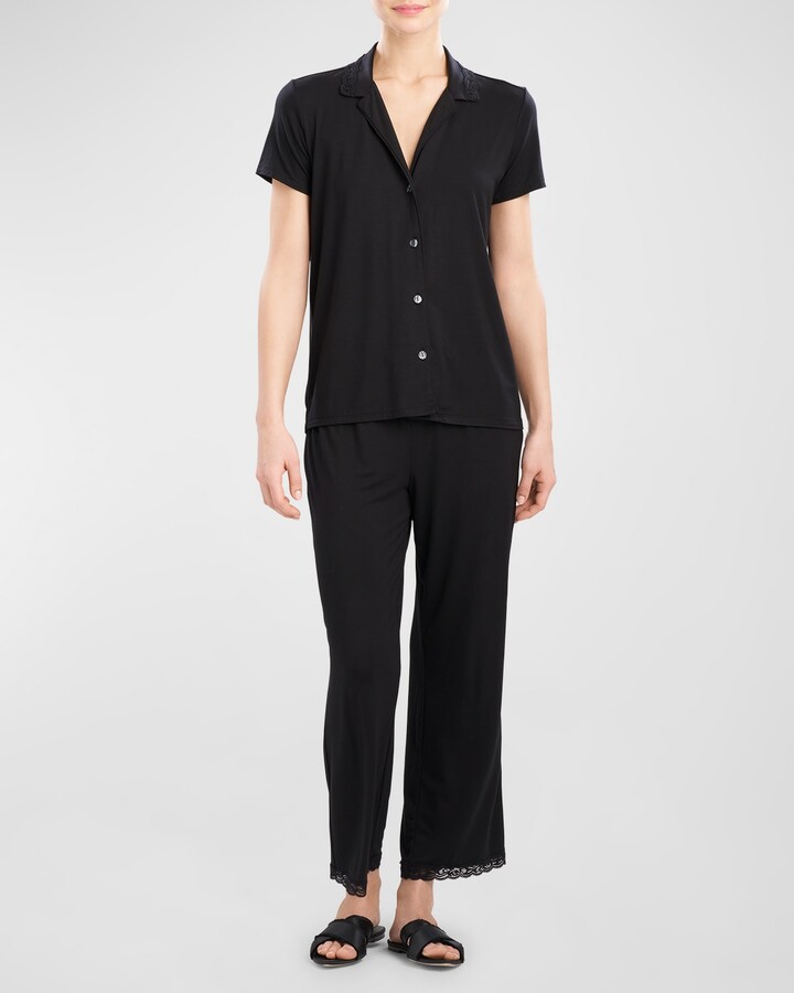 Feathers Essentials Lace-Trim Jersey Pajama Set