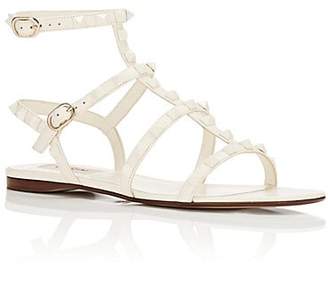 Valentino Garavani Women's Rockstud Leather Multi-Strap Sandals - White