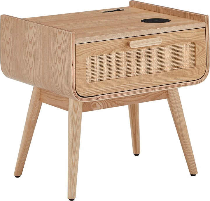 Inspire Q Monika Natural Finish End Table with Wireless Charger by Modern ShopStyle