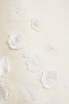 Thumbnail for your product : Carolina Herrera Floral-appliquéd cotton-blend dress
