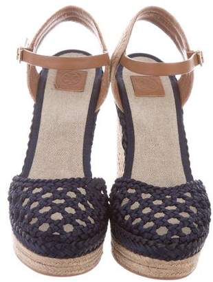 Tory Burch Ankle Strap Espadrille Wedges