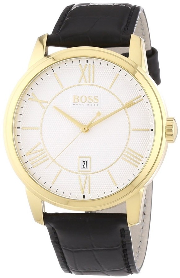 HUGO BOSS Men's 1512972 Black Leather Watch ShopStyle