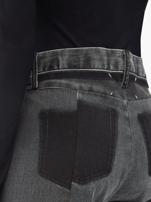 Maison Margiela Raw-hem Panelled Straight-leg Jeans - Black