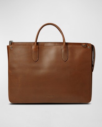 Shinola Men's Slim Traveler Leather Briefcase