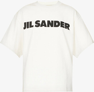 Jil Sander Jil ander Womens Natural Logo-print Relaxed-fit Cotton T-shirt